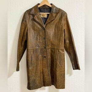 GENUINE LEATHER!! Vera Pelle Leather Coat